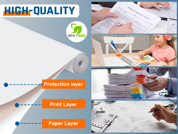 Thermal Printer Paper 8.5&amp;#39;&amp;#39;x11&amp;#39;&amp;#39; US Letter Size, 4 Rolls BPA free Quick-Dry Thermal Printer Paper