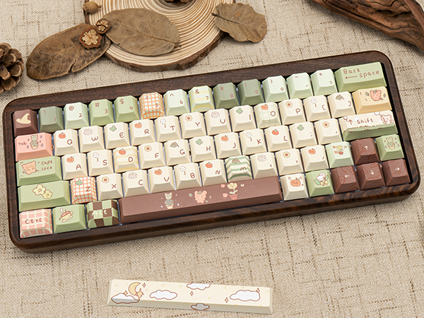 Cute Keycaps, Dye Sublimation PBT Customized keycaps, Cherry Profile Keycaps Cartoon Bear Keycap Set