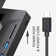 Power Port and power supply cord for ROOFULL 6 IN 1 external cd dvd drive 