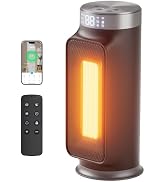 1500W Space Heaters for Indoor Use, Smart PTC Electric Heater with Wifi/App &amp; Remote Control, 24H...