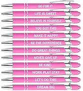PASISIBICK 12 Pieces Pink Inspirational Motivational Quotes Snarky Screen Touch Stylus Ballpoint ...