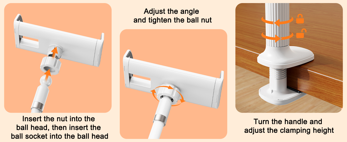 SCENEIN Gooseneck Tablet Holder for Bed, Flexible Long Arm Tablet Mount Stand for Reading in Bed