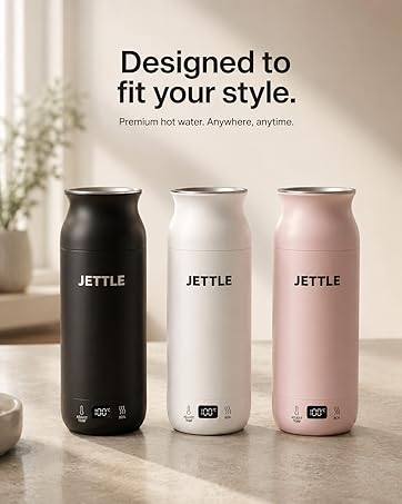 Portable Black, White, and Pink kettle