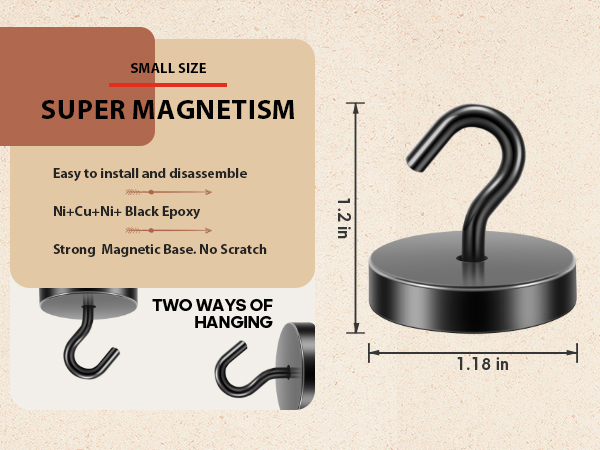 Neosmuk black magnetic hooks