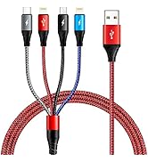 Multi Charging Cable [2Pack 6ft] Fast USB Charger Cord 3.5A Braided 4 in 1 Chargers for Multiple ...