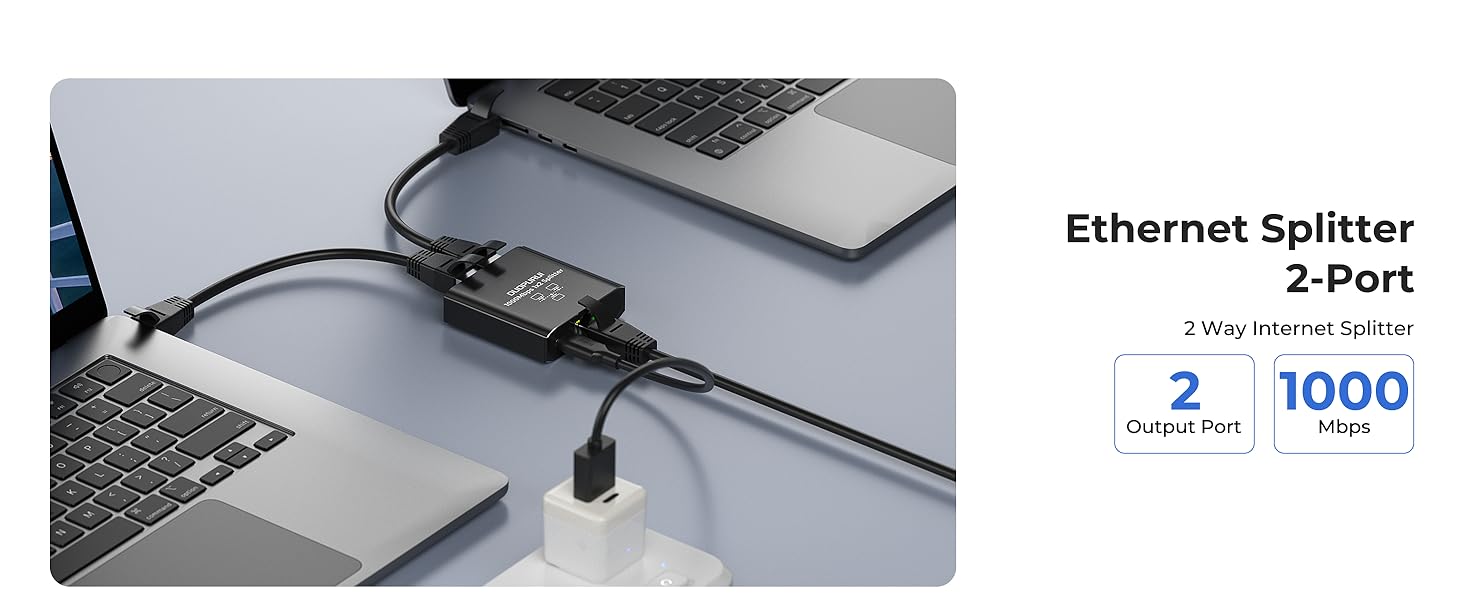 High speed ethernet splitter connect two devices to optimize network resource utilization
