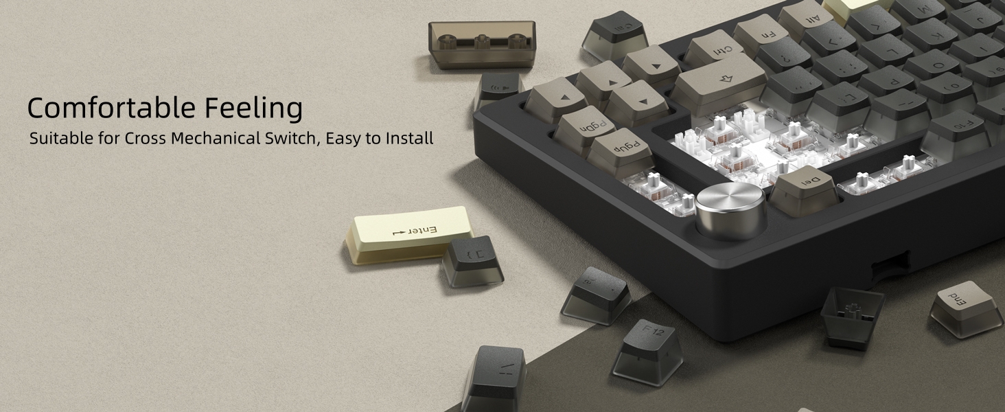 Pudding Keycaps, PBT Shine Through Keycaps 143 Keys Set Custom Key caps