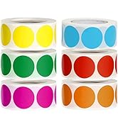 3000 Pieces 1 Inch Round Color Coding Dot Stickers, Removable Adhesive Circle Colored Dot Sticker...