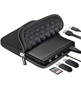 ROOFULL External CD DVD Drive USB 3.0 & USB-C with SD Card Reader & USB Ports Hub & Carrying Case...