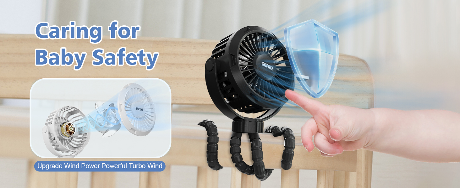 portable mini fan clip on baby stroller for travel personal handheld battery powered rechargeable