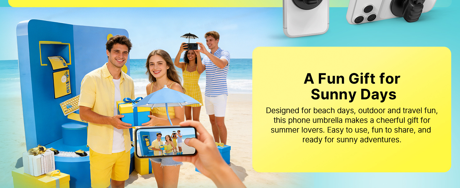 Magnetic Thumb Up Base Phone Umbrella for Sun iphone Gift for Women Men Girls Teen Adults Boy
