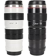 AYNEFY Coffee Mug Novelty Camera Lens Mug, Solid Stainless Steel Coffee Mug with Sealed Lid and C...