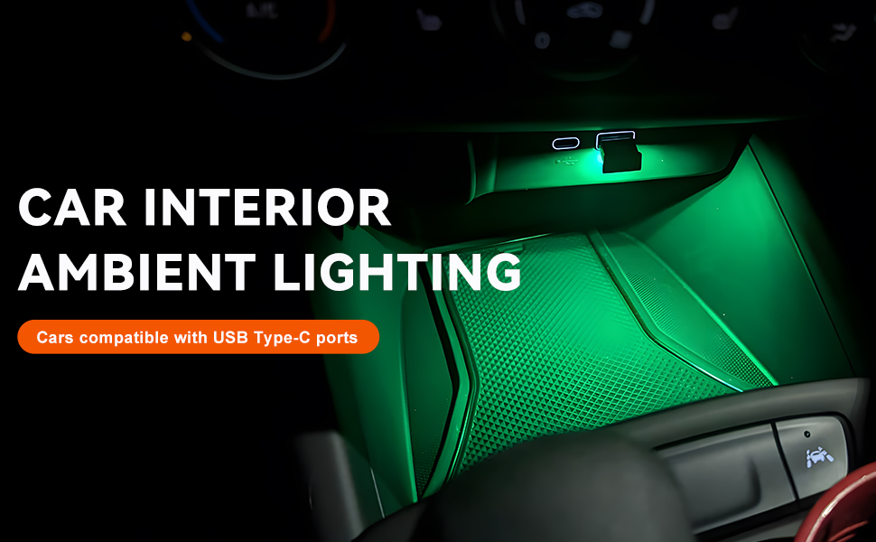 2PCS USB Type C LED Ambient Light
