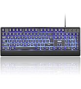 mafiti Computer Office Keyboard Wired USB 104 Keys Full Size Backlit Keyboards Compatible PC Lapt...