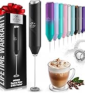 FrothMate Powerful Milk Frother Handheld - Drink Mixer for Coffee, Lattes, Cappuccinos, Mat...