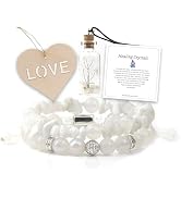 2 Pcs Healing Crystal Bracelet 8mm Bead Bracelets Adjustable Handmade Gemstone Natural Crystals a...
