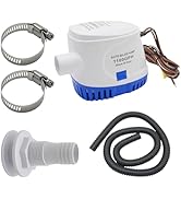 YQMIGU Automatic Bilge Pumps For Boats 12V,1100GPH Flow Rate, With 1-1/8 Inch Bilge Pump Hose 6FT...