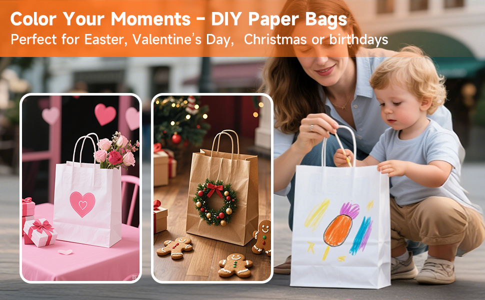 DIY paper gift bags for Christmas Birthdays Wedding Easters Mother&amp;#39;s day