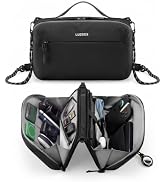 LUGGEX Large Travel Tech Pouch, Cable Organizer Bag with Removable Crossbody Strap, Dual Accessor...