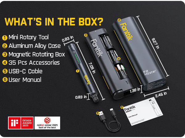 Fanttik F2 Master Mini Cordless Rotary Tool Kit 4V