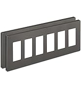 BESTTEN 2 Pack 6 Gang Brown Screwless Wall Plate, Decorator Outlet Cover Decor Switch Plate, H4.6...