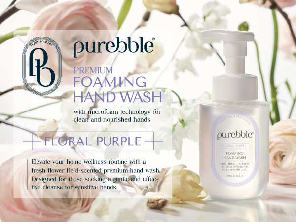 Floral Purple Hand Wash with botanical ingredients, safe for skin and non stripping