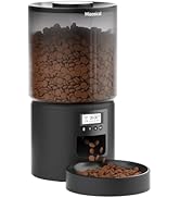 Miaosical Automatic Cat Feeder with One Bowl for Kittens &amp; Small Dogs,Cat Food Dispenser (Black, ...