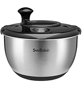 SveBake Stainless Steel Salad Spinner, 4.8 Qt Vegetable Washer, BPA-Free Lettuce Dryer with Crank...