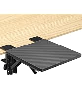suptek Ergonomics Desk Extender Tray, 9.5"x9.1" Clamp on Table Mount Arm Wrist Rest Shelf, 90° Fo...