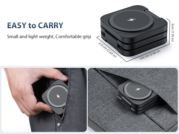 portable 3 in 1 magnetic wireless charging station mini cube