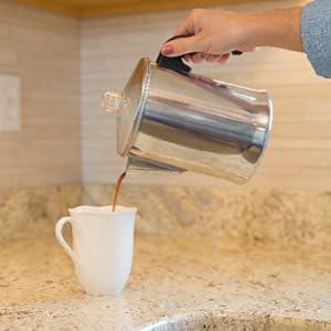 percolator pouring coffee