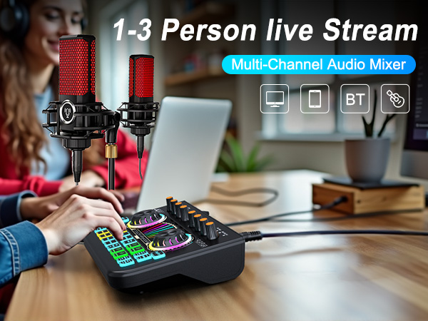 interface for recording music sound effects board gaming audio mixer