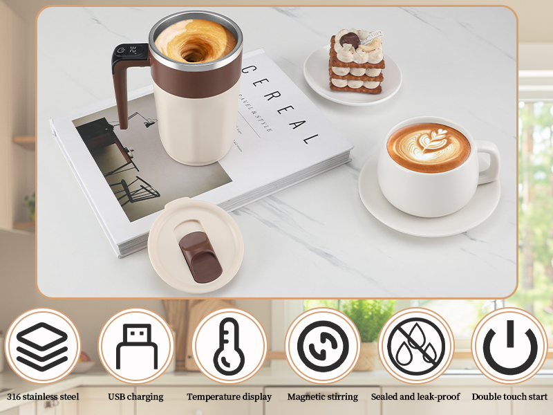 Self Stirring Coffee Mug with Temperature Display