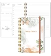 Daily Planner Undated - A5 To Do List Notebook Hourly Schedules, Spiral Appointment Planner for W...