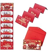 Christmas Money Envelope for Cash, Money Holder with 6 Slots for Cash, Surprise Card Holder for X...