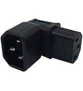 CERRXIAN Down Angle IEC 320 C14 3 Pin Male to C13 Female PDU PSU UPS Power Extension Adapter Rece...