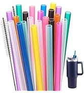 Dakoufish 23 Pcs Replacement Straws For Stanley 40oz 30oz Tumblers,Reusable Plastic Straws With 2...
