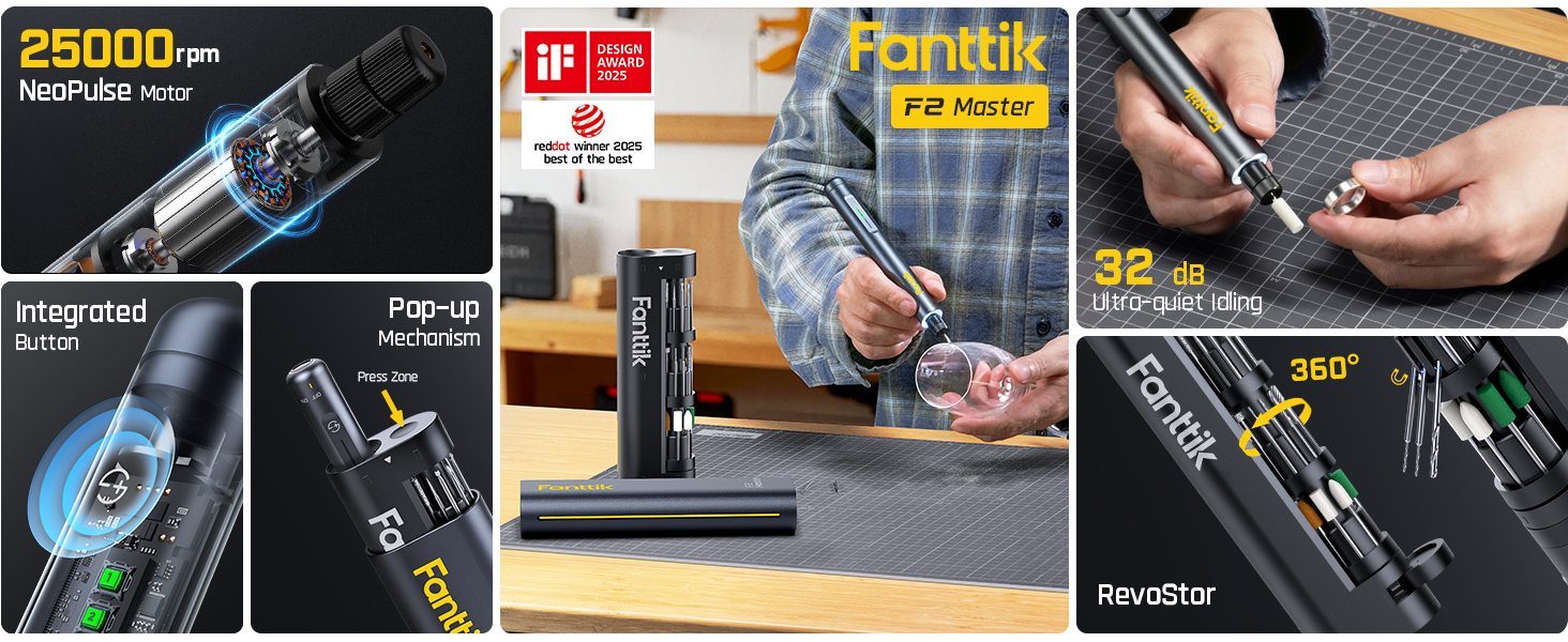 Fanttik F2 Master Mini Cordless Rotary Tool Kit 4V