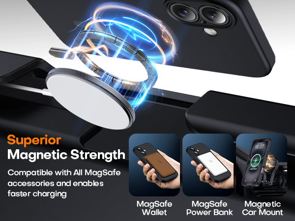 EXZLLEN Magnetic for iPhone 16 Case, Compatible with All MagSafe Accessories