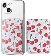 VULKIT Stick on Card Holder Compatible for iphone Leather Cell Phone Wallet Credit Card Case Stro...