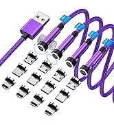 540° Rotation Magnetic Charging Cable 3 in 1 Magnetic Phone Charger [4-Pack, 3ft/3ft/6ft/10ft] 3A...