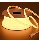 BENLUN AC 110V COB LED Strip Lights Outdoor Waterproof 65.6ft, 2700K Warm White Super Bright 200W...