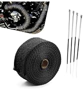 Foelony Car Exhaust Heat Wrap, 16.4ft Flexible High-Temperature Resistant Shield Tape, Multi-Purp...