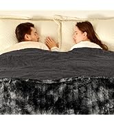 Bearhug Electric Blanket King Size 100"x 90", Dual Controllers Heated Blanket, Reversible Faux Fu...