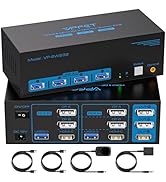 8K@60Hz HDMI Displayport KVM Switch 3 Monitors 2 Computers 4K@120Hz Triple Monitor KVM Switches f...