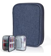 Katech Crochet Hooks Case - Portable Travel Storage Bag with Zipper, Web Pocket, and Holder Slots...