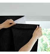 Jilron Adhesive Curtain,100% Blackout Curtains, No Drilling, Suitable for Multi-Scenes Privacy Pr...