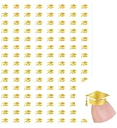 JarThenaAMCS 2400 Pcs Graduation Cap Mini Stickers Gold Foil Grad Hat Self-Adhesive Sticker Decal...