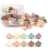 100Pcs Colorful Mini Flower Hair Clips, TEBIEKOY Baby Hair Clips Mini Claw Clips Cute Jaw Clips H...