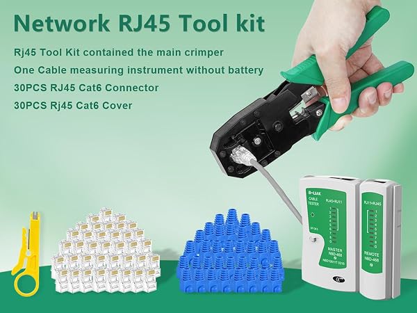 WEETOTUNG RJ45 Network Tool Kit Cat6 Connector Cover Crimper